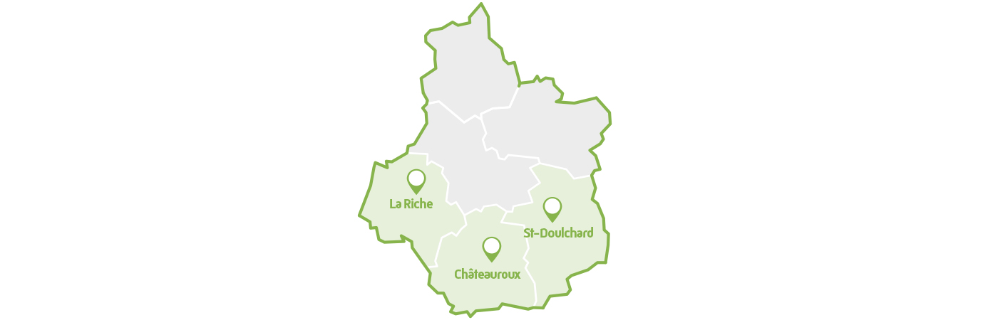 Carte des centres d'examens en santé en Centre Val-de-Loire